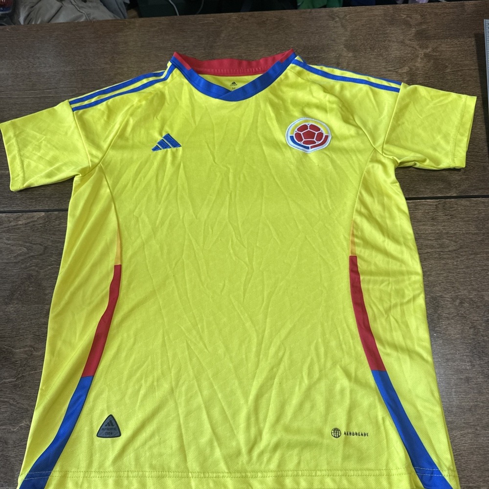 Mens Adidas Aeroready Yellow 2024 Columbia National Soccer Team Jersey Size M
